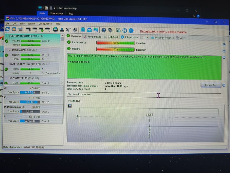 Жёсткий диск 1т новый