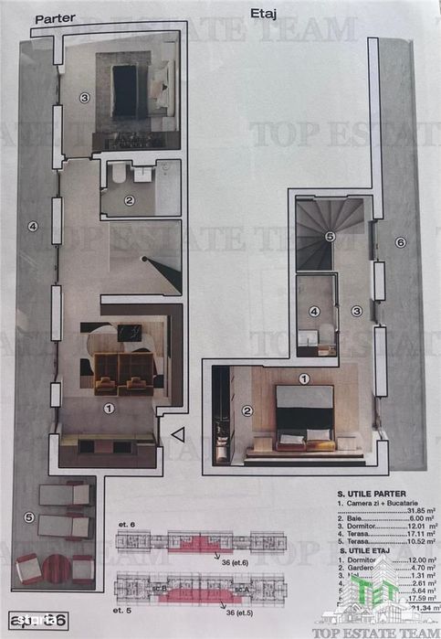 PentHouse modern 3 camere, incalzire in pardoseala, posibilitate loc d