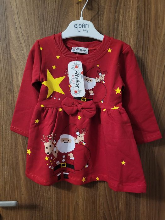 Детска коледна рокля, размер 74-80