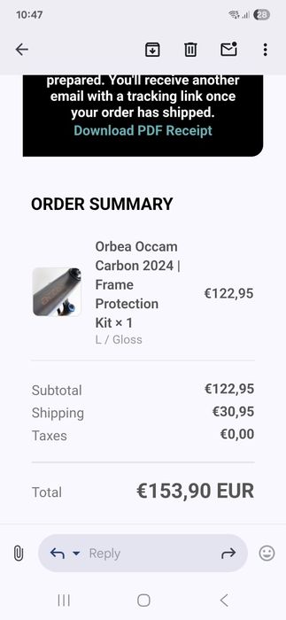 Защитно фолио InvisiFRAME за Orbea Occam SL L 2024