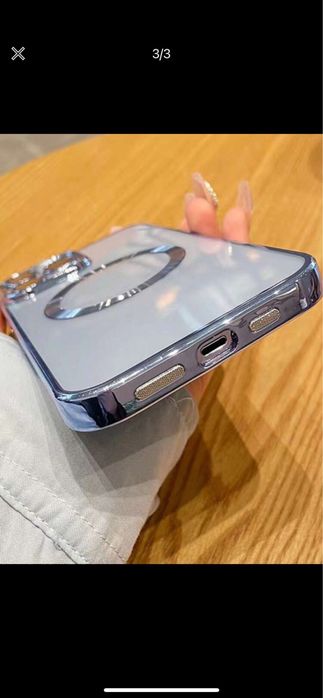 Husa/carcasa iPhone 14 pro max magnetica royal blue