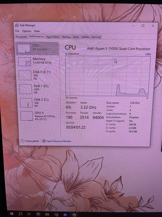 Геймърски компютър gaming PC, монитор HP, клавиатура, мишка