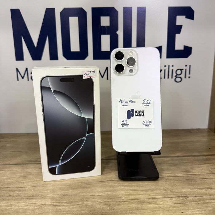 iPhone 16 Pro Max 512gb White NASIYAGA BOR