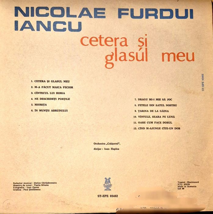 Discuri vinil- Nicolae Furdui Iancu