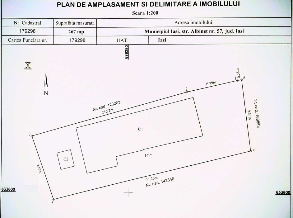 Proprietar vand casă bătrânească Sc = 90,4 mp pe teren 267 mp, str.ALBINEȚ, zona Tg.Cucu-P.Fier, C.U. P+1