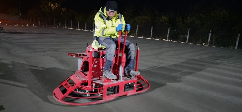 Turnari beton finisat cu elicopter si cuart, Șape beton - industriale