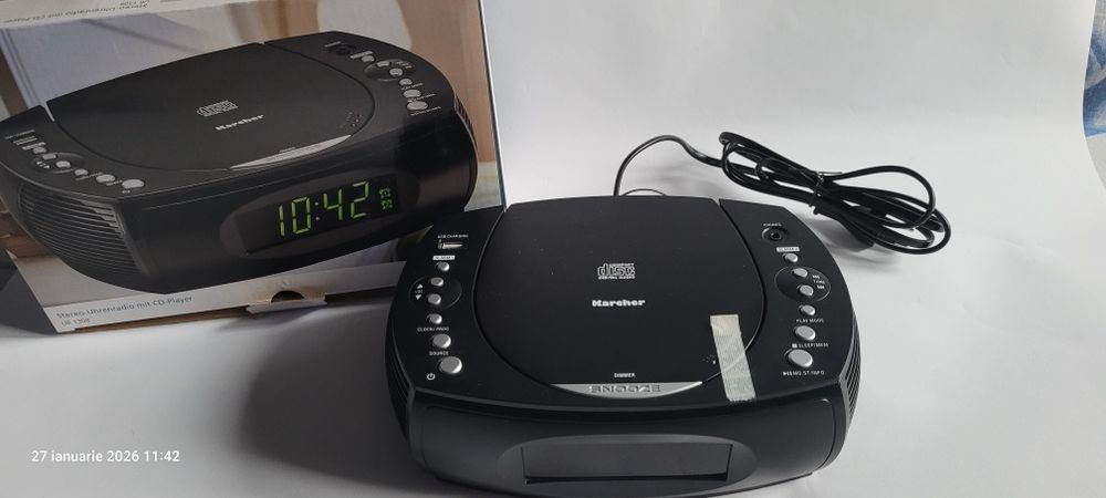 Aparat radio Karcher cu ceas Cd/Usb/