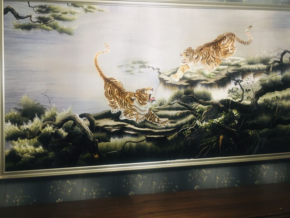 Дорогой подарок Ручная работа, Очень большая Шелковая картина