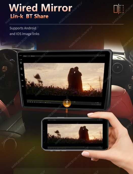 Android Headrest Monitor / Таблет за облегалката на предна седалка | WiFi | Видео | YouTube | Carplay | AndroidAuto
