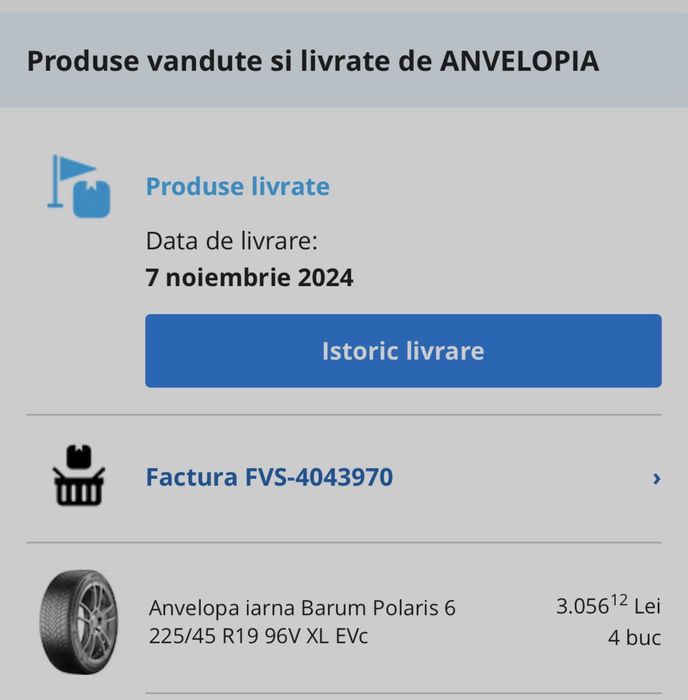 4 Anvelope iarna Barum Polaris 6 225/45 R19 96V XL EVc