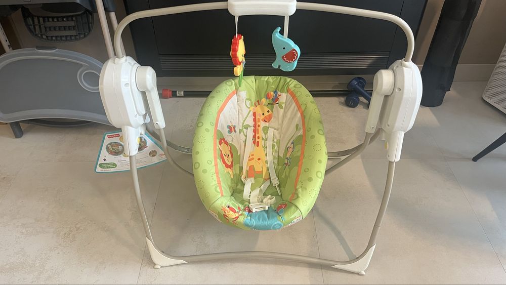 Fisher-Price електрическа люлка 2-в-1 | 6 скорости | 10 мелодии | до 9 кг | Отлично състояние