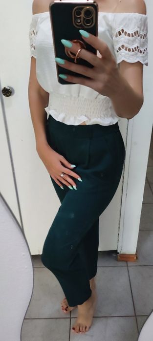 Pantaloni eleganti- verde inchis