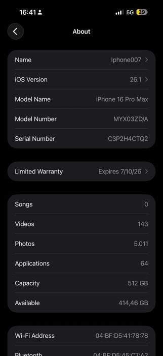 Vand /Schimb Iphone 16 pro max, 512GB
