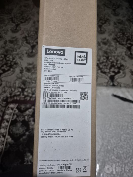 Notebook lenovo Intel core i7
