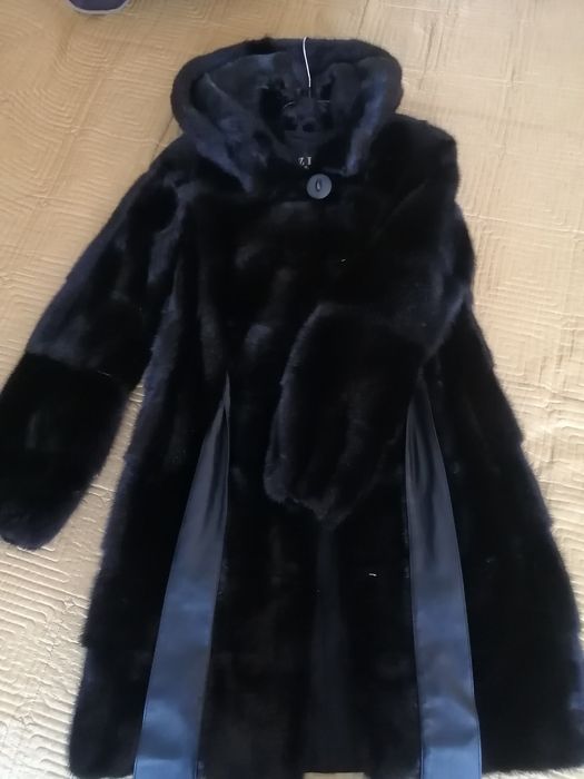 Черная норковая шуба б/у