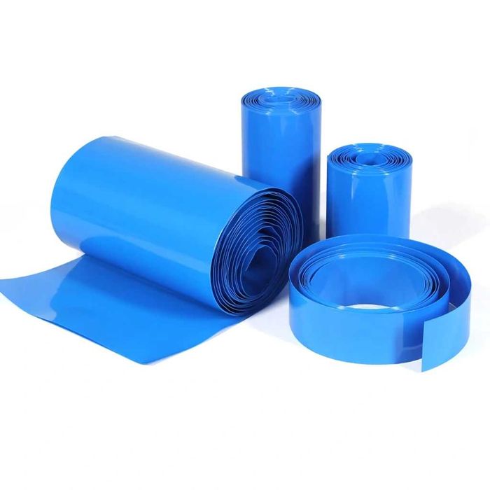 Tub termocontractabil Cellpack albastru pentru acumulatori și baterii 18650, la metru (1 m), diametre 120 mm, 160 mm și 200 mm