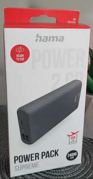 Baterie Externa 24000 mAH Power Bank HAMA 201670 1xUSB-C USB-A Noua Sigilata