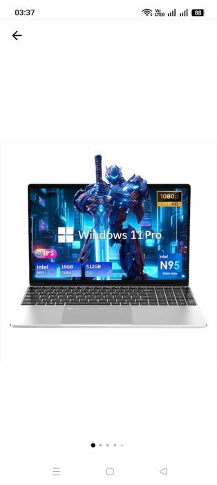 Laptop GXMO 15.6 Intel N95 Quad-Core 16GB RAM SSD 512GB, FHD 1920x1080