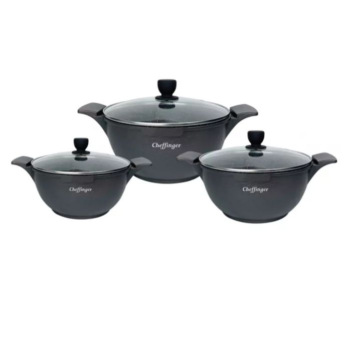 Комплект от 3 тенджери Cheffinger с мраморно покритие 20/24/28 см