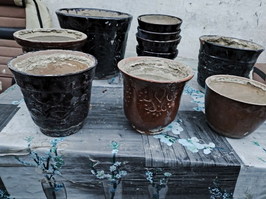 Горшки для цветов , керамические 10 шт