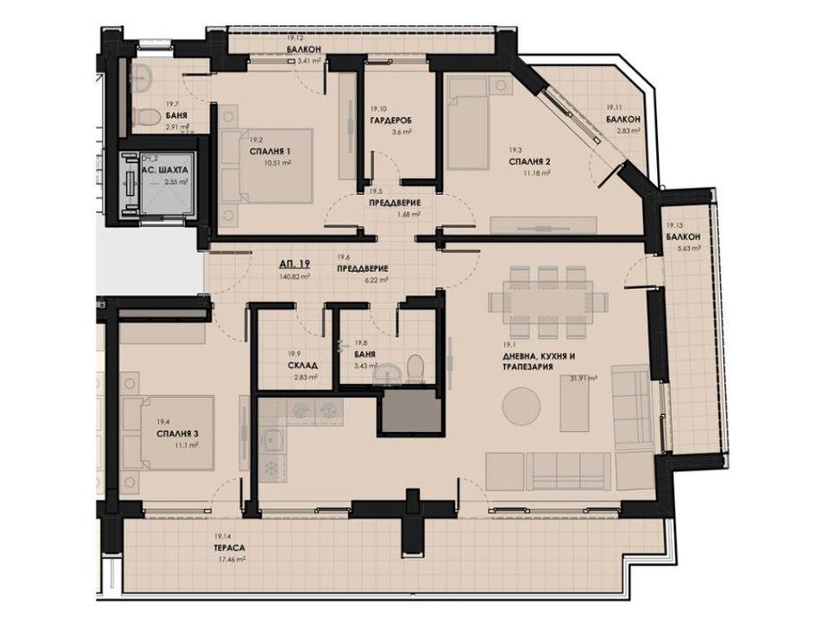Продава се Четиристаен апартамент в София, Лагера - 168 кв.м за 2500 €/кв.м - Снимка #5
