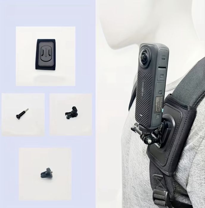 Поставка за раница,съвместима с GoPro,Insta 360,iPhone и др.