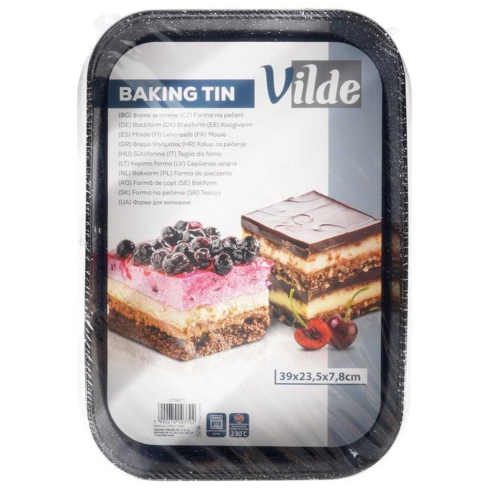 Правоъгълна форма, тефлоново покритие, падащо дъно 35x24x6.5 cm