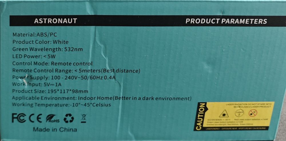 Лампа проектор Астронавт, Лампа звездно небе, с Bluetooth