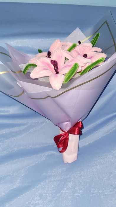 Buchet handmade sârmă plușată