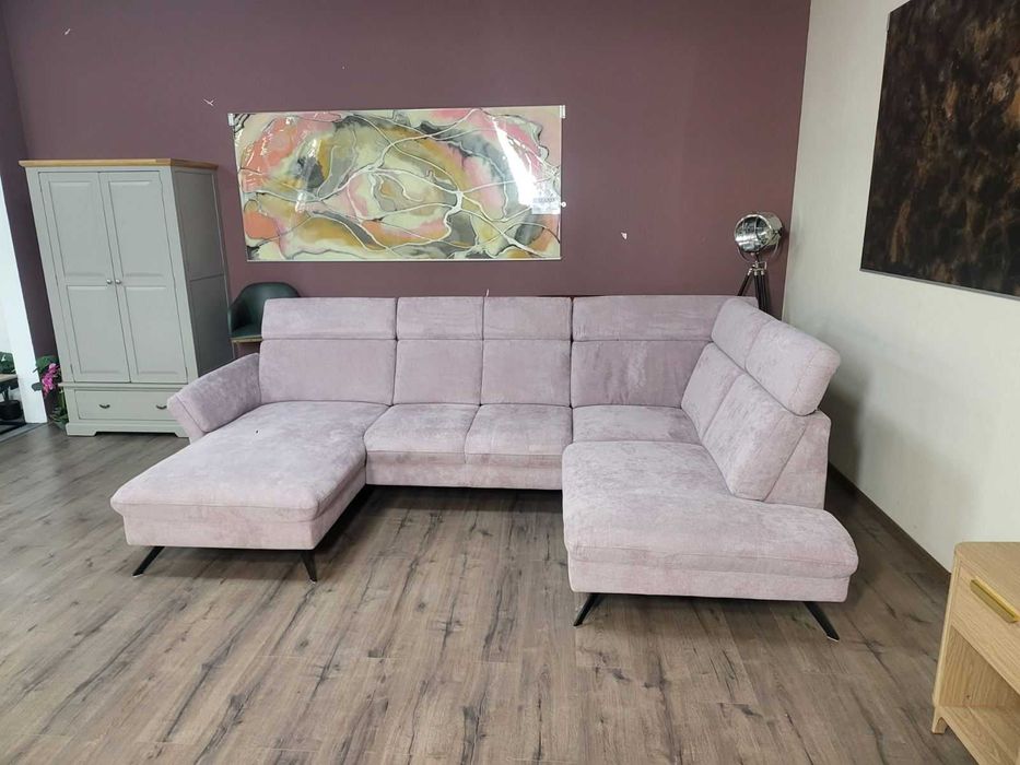 П- образен ъглов диван от плат MM-ZE1162 - цвят люляк