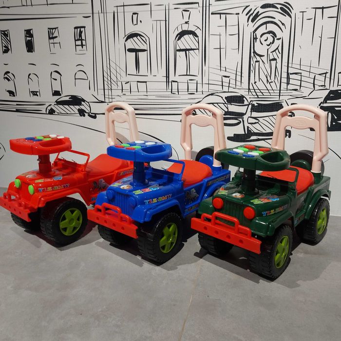 Толокар машинка Jeep, Mercedes, Бибикар, С ручкой. Каталка. Талакар