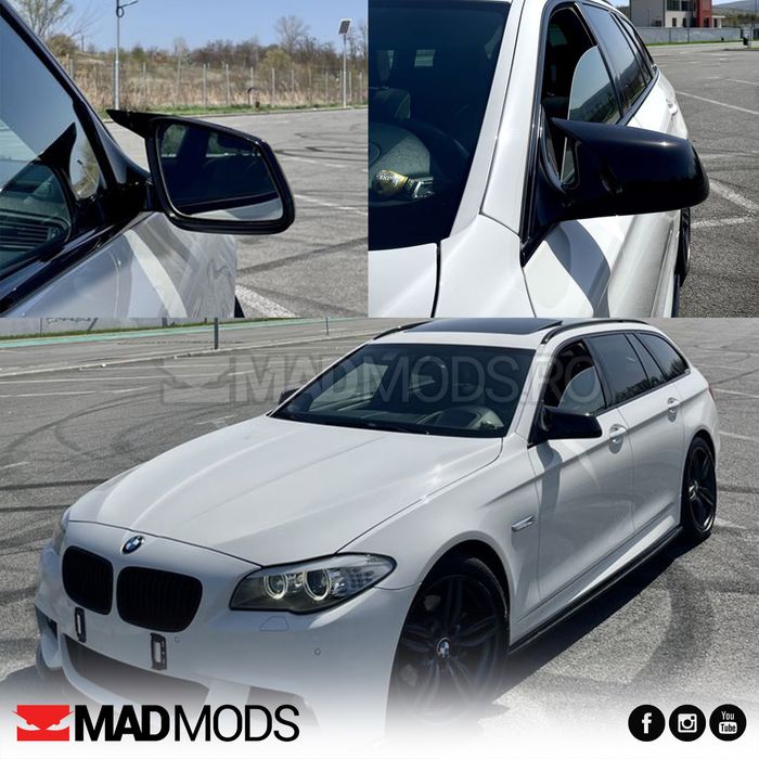 Set capace oglinzi M BMW Seria 5 F10 F11 F18 NFL Non-LCI, Negru lucios