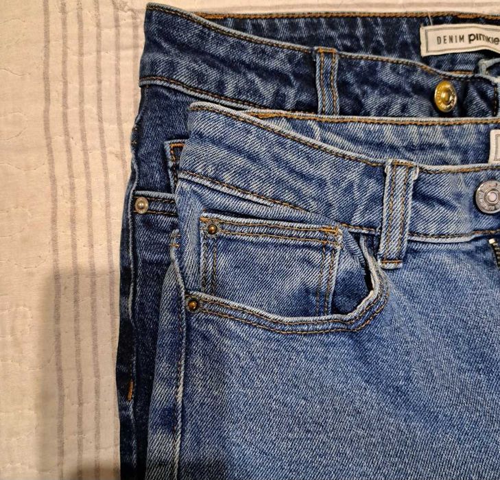 2x Blugi Denim Pimki talie inalta