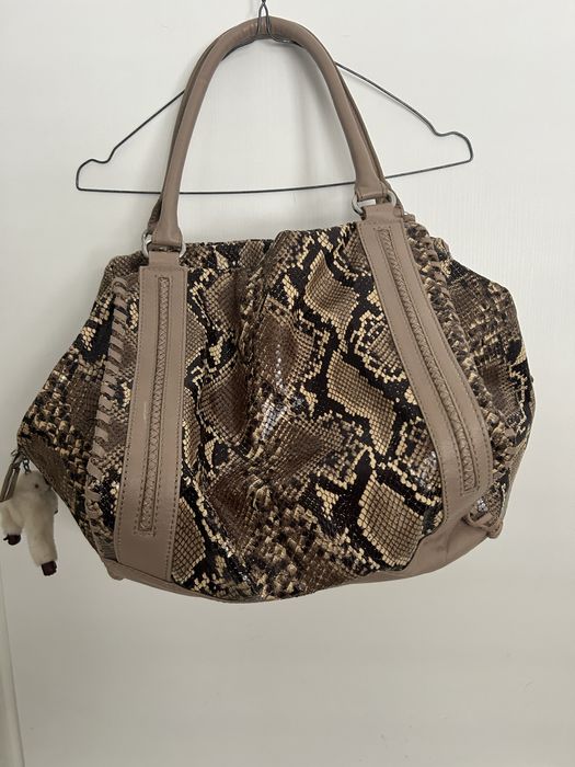 Geanta Zara din piele naturala si piele de sarpe,premium