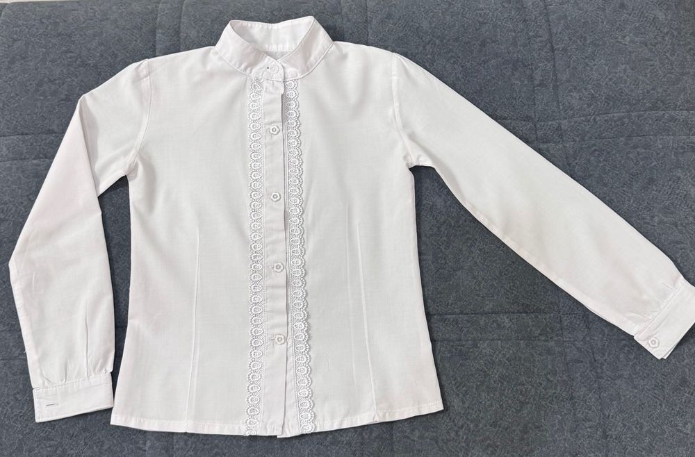 Белая рубашка для девочек в школу.