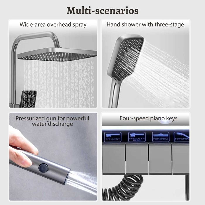 Модерен интелигентен термостатен душ с дисплей и LED подсветка