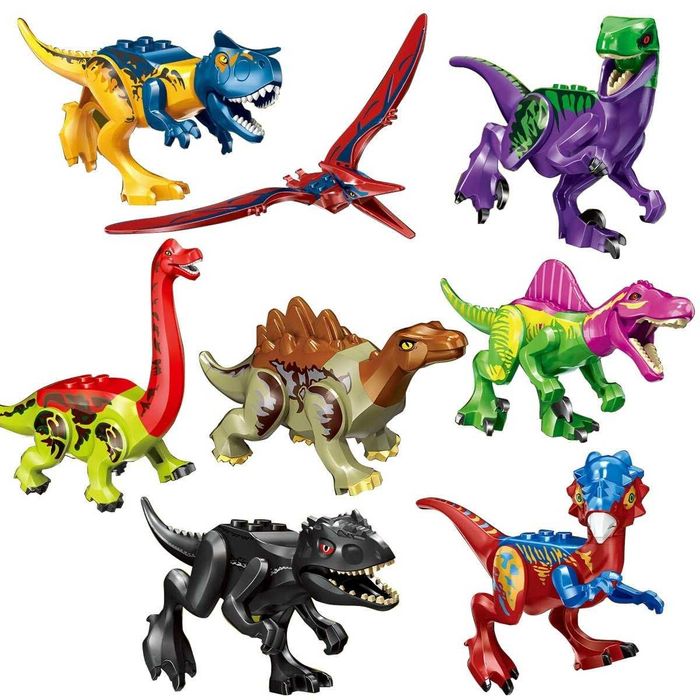 Set 8 Dinozauri tip Lego Jurassic Park: Indominus, Blue, Charlie, Echo
