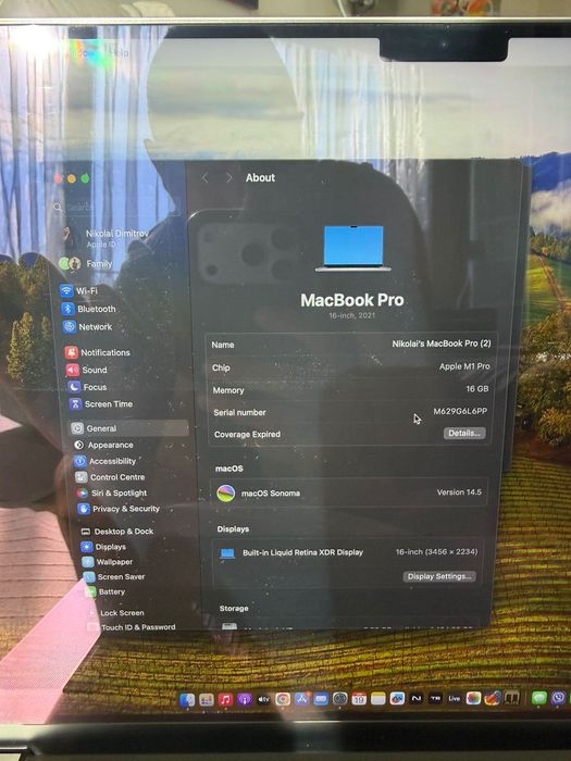 MacBook Pro 16" M1 Pro 10-Core CPU, 16-Core GPU, 16GB RAM, 512GB SSD