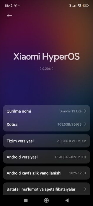 Xiaomi 13 Lite 8/256 narxi