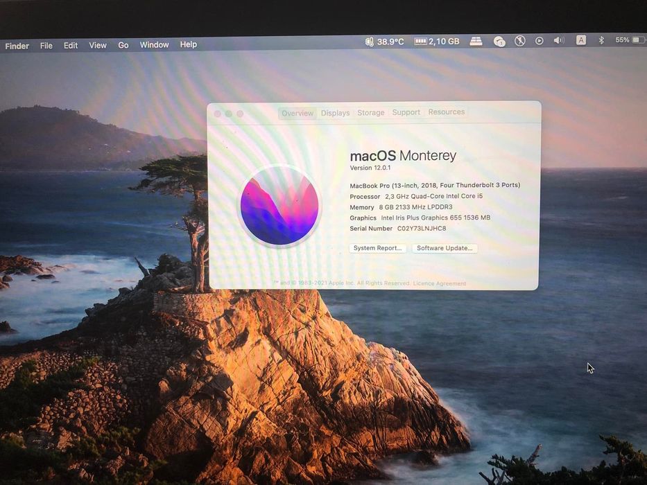 Продавам Apple MacBook Pro 13, 2018 (4 thunderbolt ports)