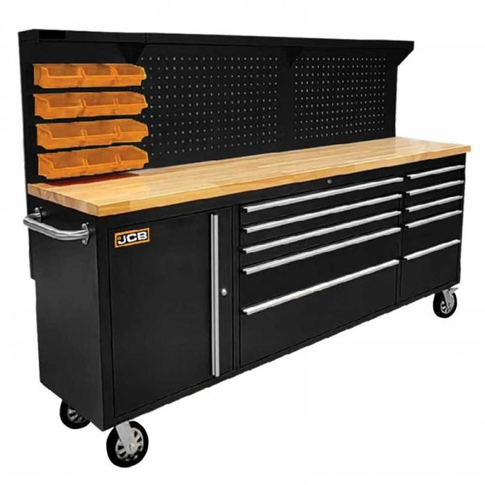 Подвижен шкаф за инструменти с работен плот JCB