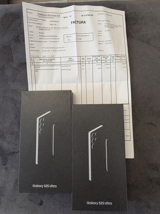 Samsung s25 Ultra 5G SilverBlue Black 256Gb NOI Factură 2ANI GARANȚIE