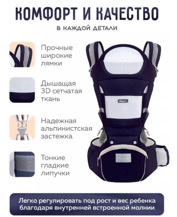 Эргорюкзак LARKO Kengurus до 20 синий