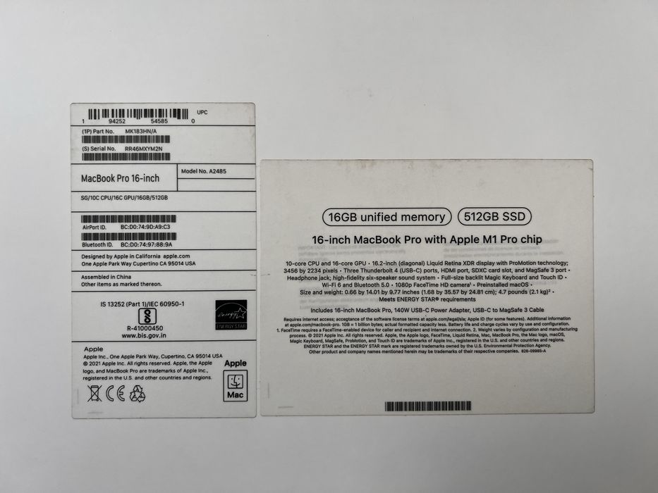 Мак бук М1про 512гб