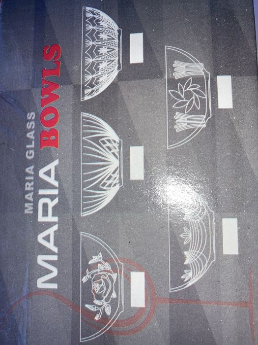 Set 6 boluri / vase de sticla transparente