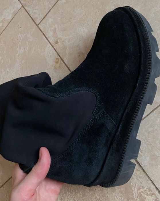 Cizme Musette peste genunchi 37 piele naturala intoarsa si  strech