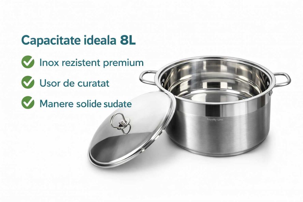 Cratita Inox 36x14 cm Royalty Line cu Capac Metal