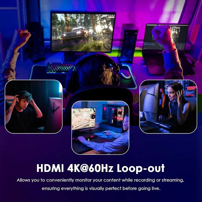 WAVLINK 4K60Hz HDMI видео карта за заснемане с аудио миксер