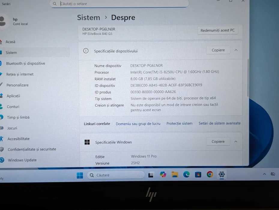 Laptop HP EliteBook 840 G5, Core i5-8250U, 8 GB DDR4, 256GB SSD