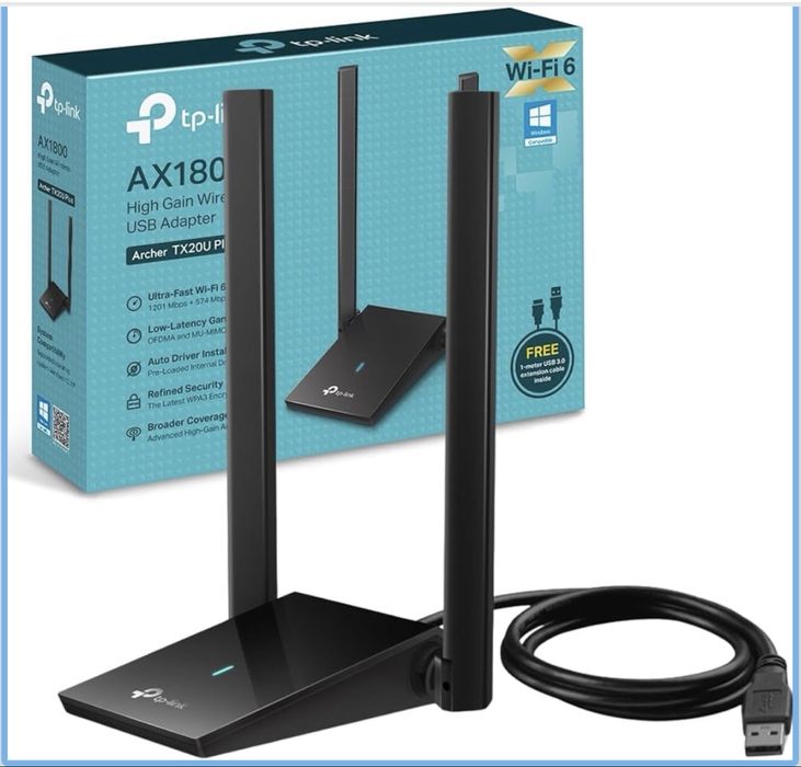 TP-Link Archer TX20U Plus | Wi-Fi 6 USB адаптер AX1800 | Dual Band